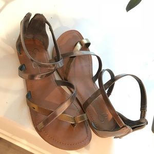 Jessica Simpson Gold and Silver Sandals